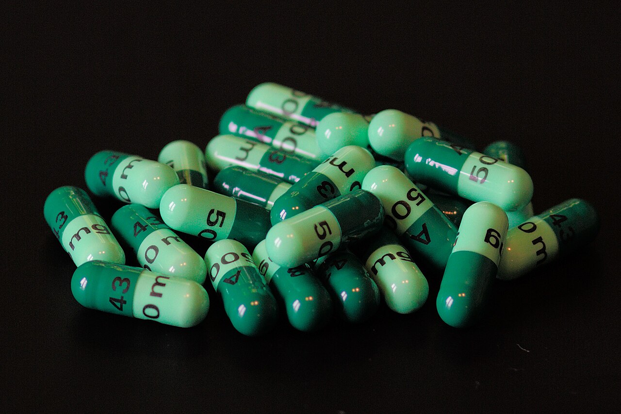 A course of antibiotic capsules