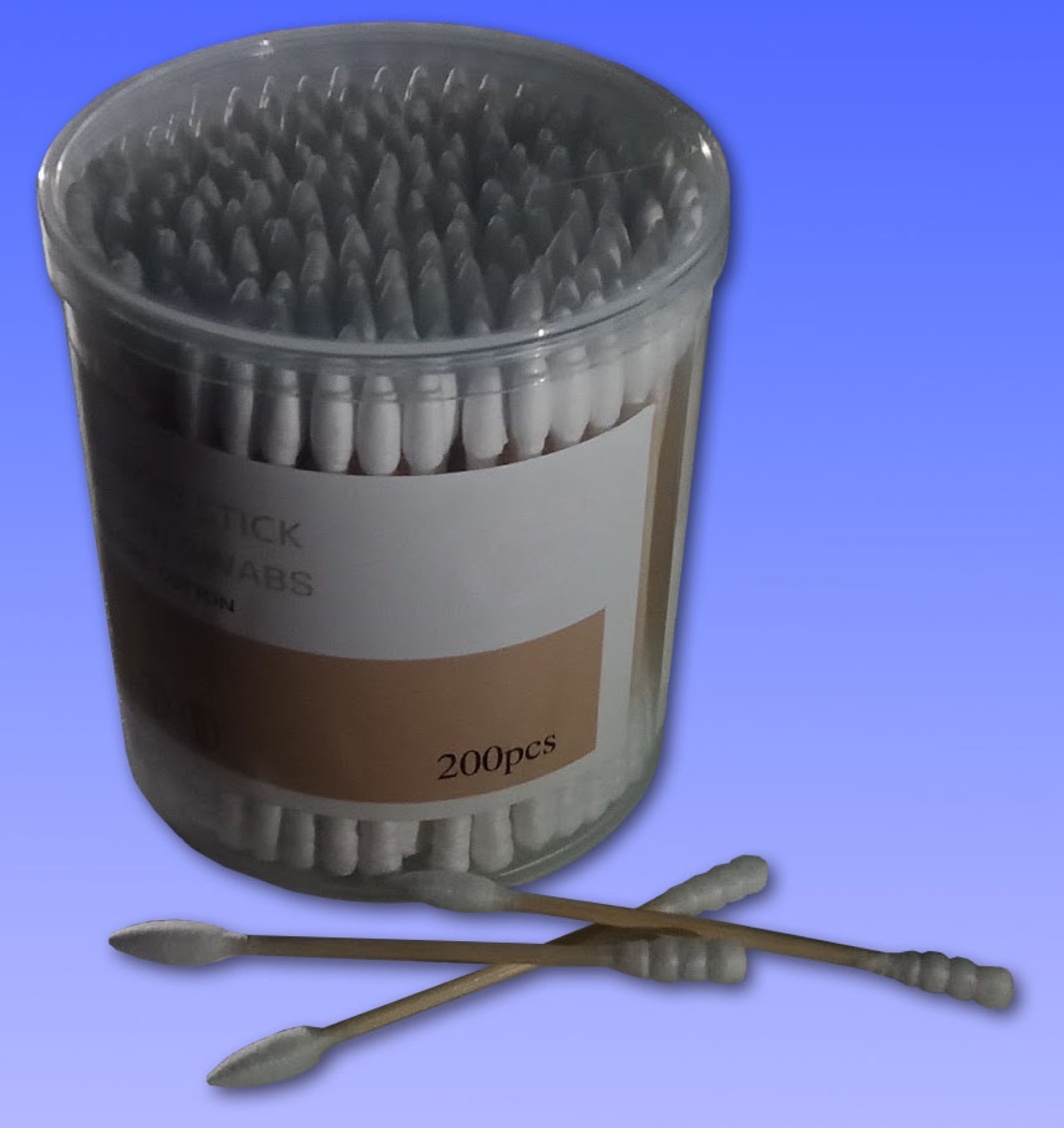 A tub of cotton buds, which the mystery explains you should never poke into your ears.