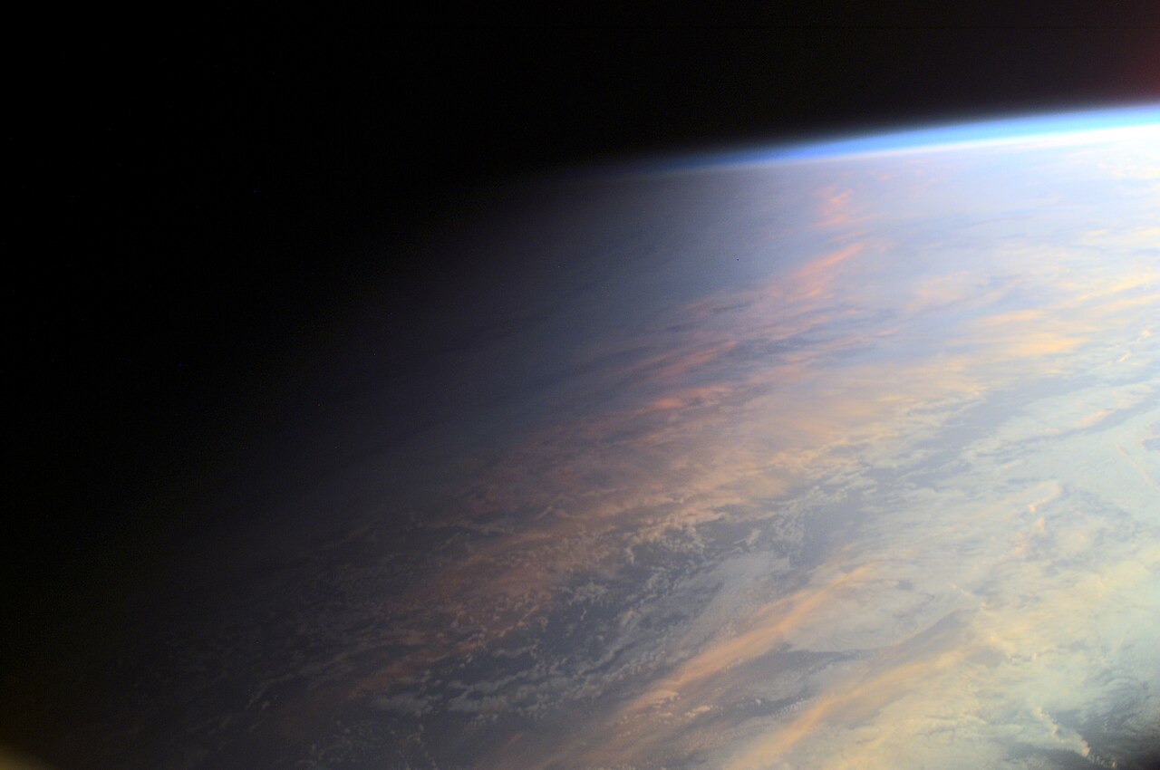 Earth seen from space with the day–night line (terminator) crossing it