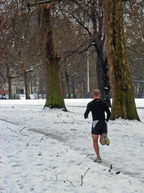 A jogger in the park, muscles powered by energy released from food.