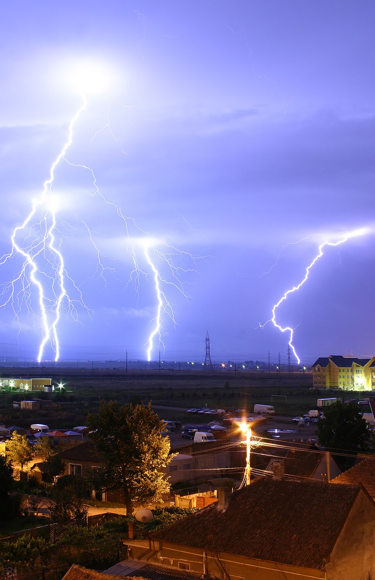 A lightning bolt at night, you see the flash long before the thunder reaches you.