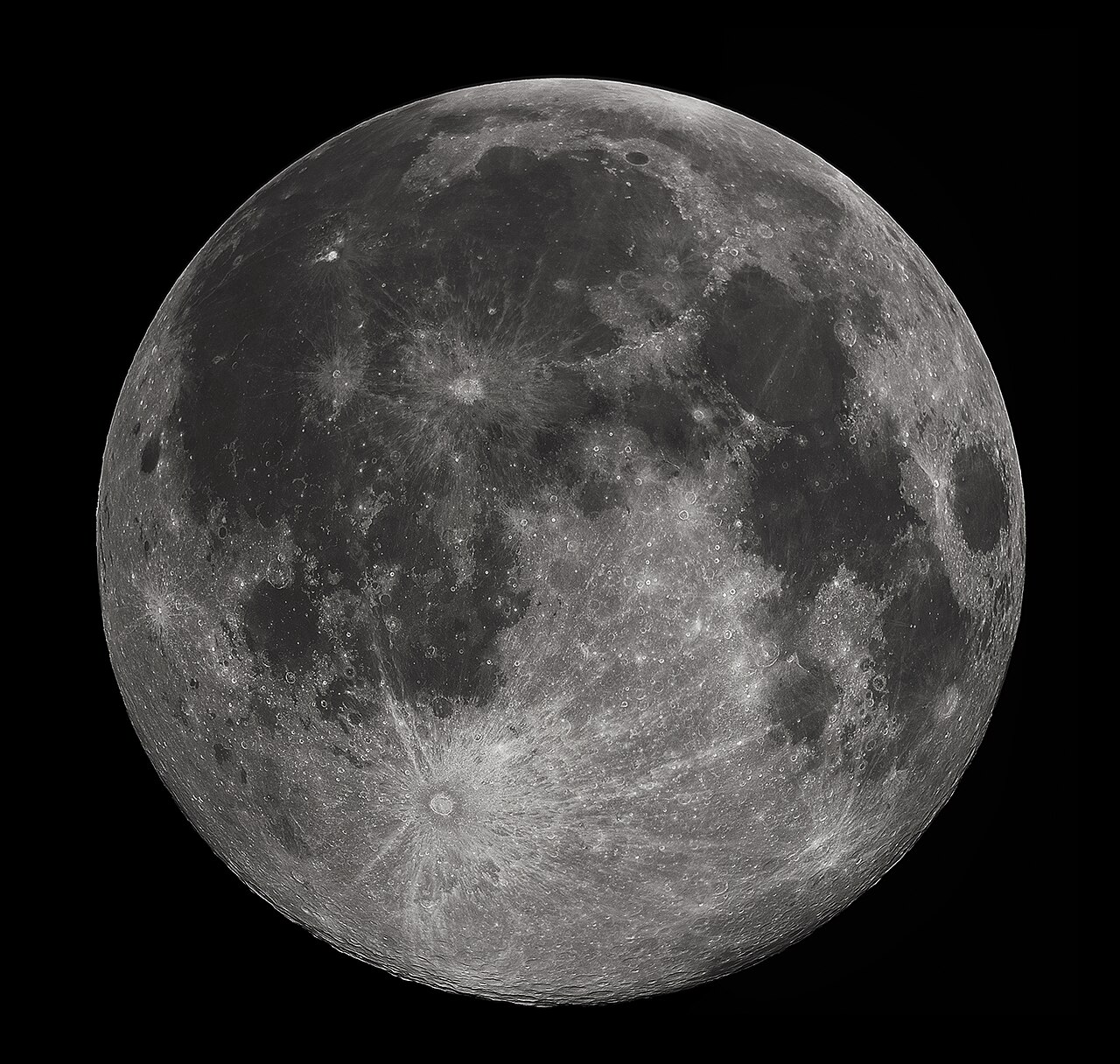 The full Moon, lit by the Sun