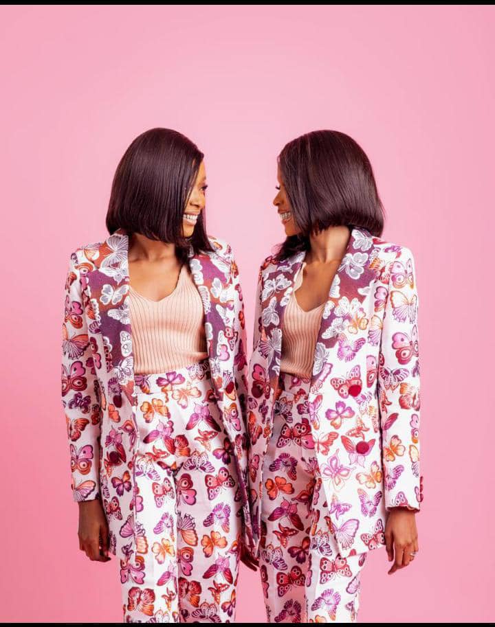 Identical twins, who grew from a single fertilised cell and share the same DNA.